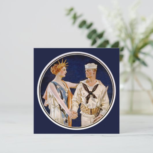 ヴィンテージ愛国主義、海軍海員との女性の自由 招待状 (スタンド正面)