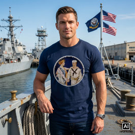ヴィンテージ愛国主義、海軍海員との女性の自由 Tシャツ