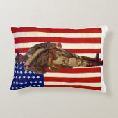 ヴィンテージ愛国兵（アメリカ国旗） アクセントクッション (裏面)