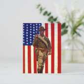 ヴィンテージ愛国兵(アメリカ国旗) ポストカード (スタンド正面)