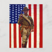 ヴィンテージ愛国兵(アメリカ国旗) ポストカード (正面)
