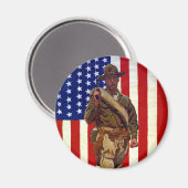 ヴィンテージ愛国兵（アメリカ国旗） マグネット (正面/裏面)