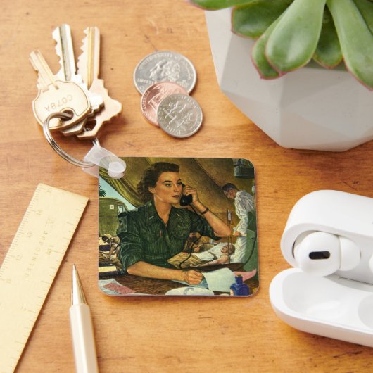 ヴィンテージ愛国医療ナースオン電話 キーホルダー (デスク)