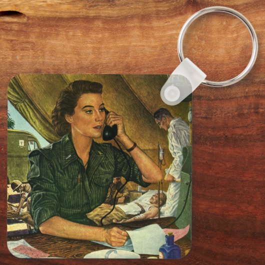 ヴィンテージ愛国医療ナースオン電話 キーホルダー (裏面)