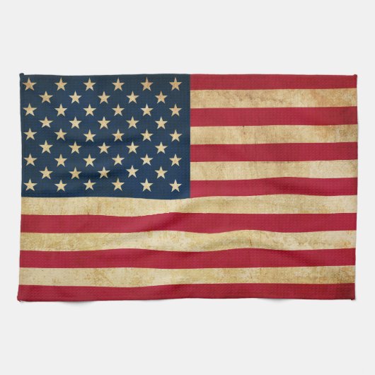 ヴィンテージ愛国国旗 キッチンタオル (横)