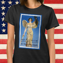 ヴィンテージ愛国女性天使、戦時国債を購入せよ Tシャツ