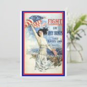 ヴィンテージ愛国女性wアメリカ国旗のポスターアート (スタンド正面)