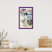 ヴィンテージ愛国女性wアメリカ国旗のポスターアート ポスター (キッチン)