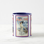 ヴィンテージ愛国女性wアメリカ国旗のポスターアート マグカップ (中央)