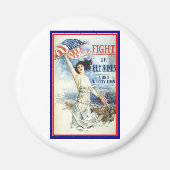 ヴィンテージ愛国女性wアメリカ国旗のポスターアート マグネット (正面)