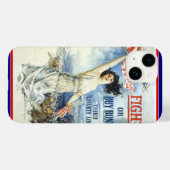 ヴィンテージ愛国女性wアメリカ国旗のポスターアート Case-Mate iPhoneケース (裏面 (横))