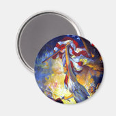 ヴィンテージ愛国婦人リバティアメリカンフラグイーグル マグネット (正面/裏面)