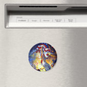 ヴィンテージ愛国婦人リバティアメリカンフラグイーグル マグネット (インサイチュ (食洗機))