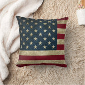 ヴィンテージ愛国心が強くグランジな米国の米国旗 クッション (ブランケット)