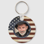 ヴィンテージ愛国心アメリカ国旗の写真 キーホルダー (正面)