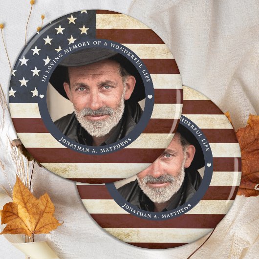 ヴィンテージ愛国心アメリカ国旗の写真 マグネット