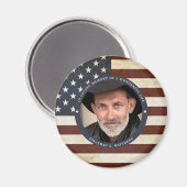 ヴィンテージ愛国心アメリカ国旗の写真 マグネット (正面/裏面)