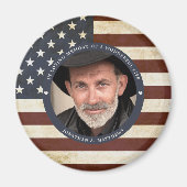 ヴィンテージ愛国心アメリカ国旗の写真 マグネット (正面)