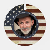 ヴィンテージ愛国心アメリカ国旗の写真 メタルオーナメント (裏面)