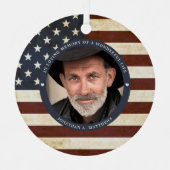 ヴィンテージ愛国心アメリカ国旗の写真 メタルオーナメント (正面)