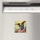 ヴィンテージ愛国心イーグルアメリカ国旗 マグネット (インサイチュ (食洗機))