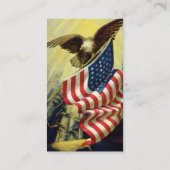 ヴィンテージ愛国心イーグルアメリカ国旗 名刺 (裏面)