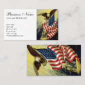 ヴィンテージ愛国心イーグルアメリカ国旗 名刺 (正面/裏面)