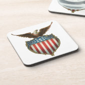 ヴィンテージ愛国心、 アメリカ国旗の誇り高きワシ コースター (左側)