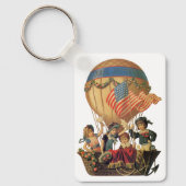ヴィンテージ愛国心、熱気球の子供 キーホルダー (正面)