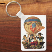 ヴィンテージ愛国心、熱気球の子供 キーホルダー (正面)