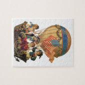 ヴィンテージ愛国心、熱気球の子供 ジグソーパズル (横)