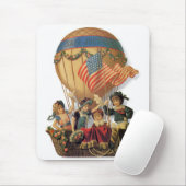 ヴィンテージ愛国心、熱気球の子供 マウスパッド (マウス)