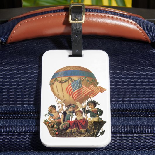 ヴィンテージ愛国心、熱気球の子供 ラゲッジタグ (正面インサイチュ2)