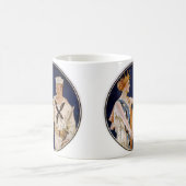 ヴィンテージ愛国心、自由の女神と海軍水兵 コーヒーマグカップ (中央)