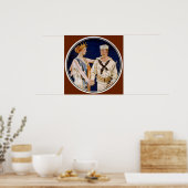 ヴィンテージ愛国心、自由の女神と海軍水兵 ポスター (キッチン)