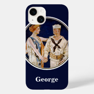 ヴィンテージ愛国心、自由の女神と海軍水兵 Case-Mate iPhone 14ケース