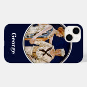 ヴィンテージ愛国心、自由の女神と海軍水兵 Case-Mate iPhoneケース (裏面 (横))