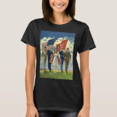 ヴィンテージ愛国心、誇り高き軍人ヒーロー Tシャツ (正面)