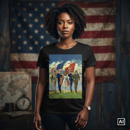 ヴィンテージ愛国心、誇り高き軍人ヒーロー Tシャツ