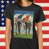 ヴィンテージ愛国心、誇り高き軍人ヒーロー Tシャツ