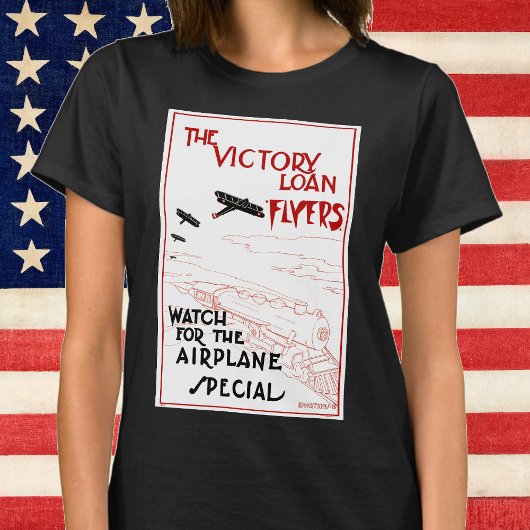 ヴィンテージ愛国戦勝機飛行機 Tシャツ