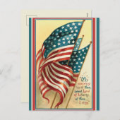 ヴィンテージ愛国的なアメリカの自由の国 シーズンポストカード (正面/裏面)