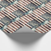 ヴィンテージ愛国的なアメリカの自由 ラッピングペーパー (角)