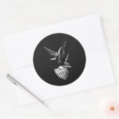 ヴィンテージ愛国的なアメリカン・イーグル・ステッカー ラウンドシール (封筒)