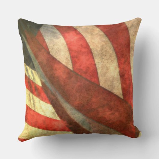 ヴィンテージ愛国的なアメリカ国旗のアクセント枕 クッション (裏面)