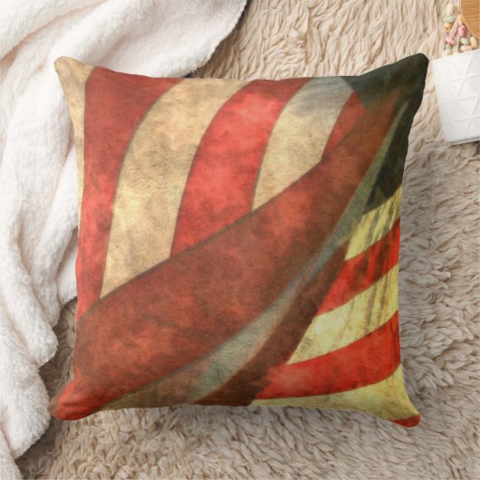 ヴィンテージ愛国的なアメリカ国旗のアクセント枕 クッション (ブランケット)