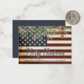 ヴィンテージ愛国的なアメリカ国旗のメリークリスマス ノートカード (正面/裏面インサイチュ)