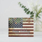 ヴィンテージ愛国的なアメリカ国旗の企業のビジネス シーズンポストカード (スタンド正面)