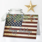 ヴィンテージ愛国的なアメリカ国旗の企業の休日 シーズンカード