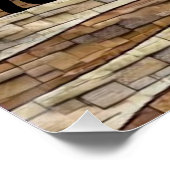 ヴィンテージ愛国的なアメリカ国旗の石壁書道 ポスター (コーナー)